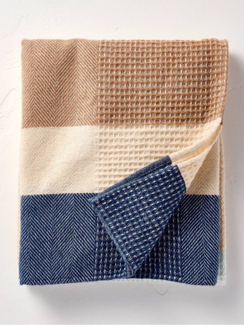 New Striped Throw Blanket Cream/Blue - Hearth & Hand™ with Magnolia